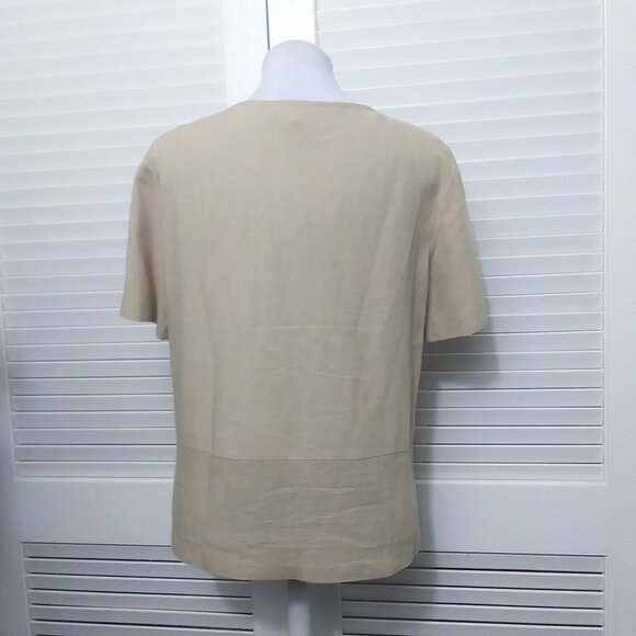 David Paul New York Vintage Linen Rayon Blend Lagenlook Button Front Blouse - Picture 7 of 8